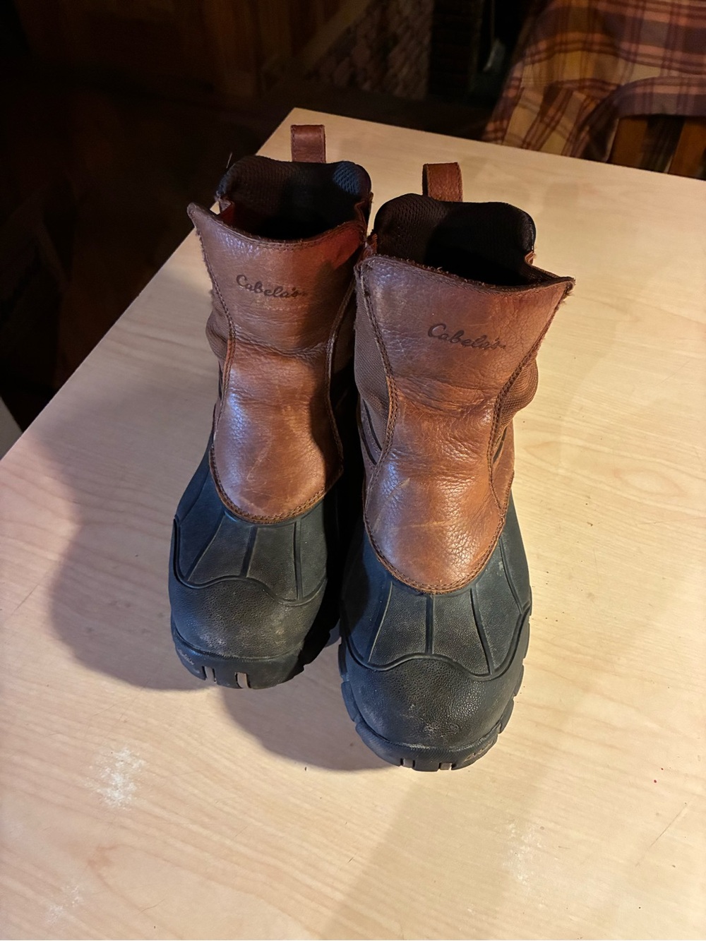 Cabela's Brown Leather and Black Rubber Men's Waterproof Boots